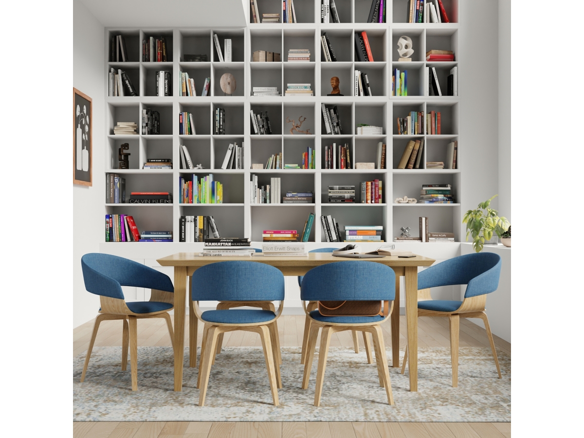 Simpli Home Lowell Dining Chair, Blue, large