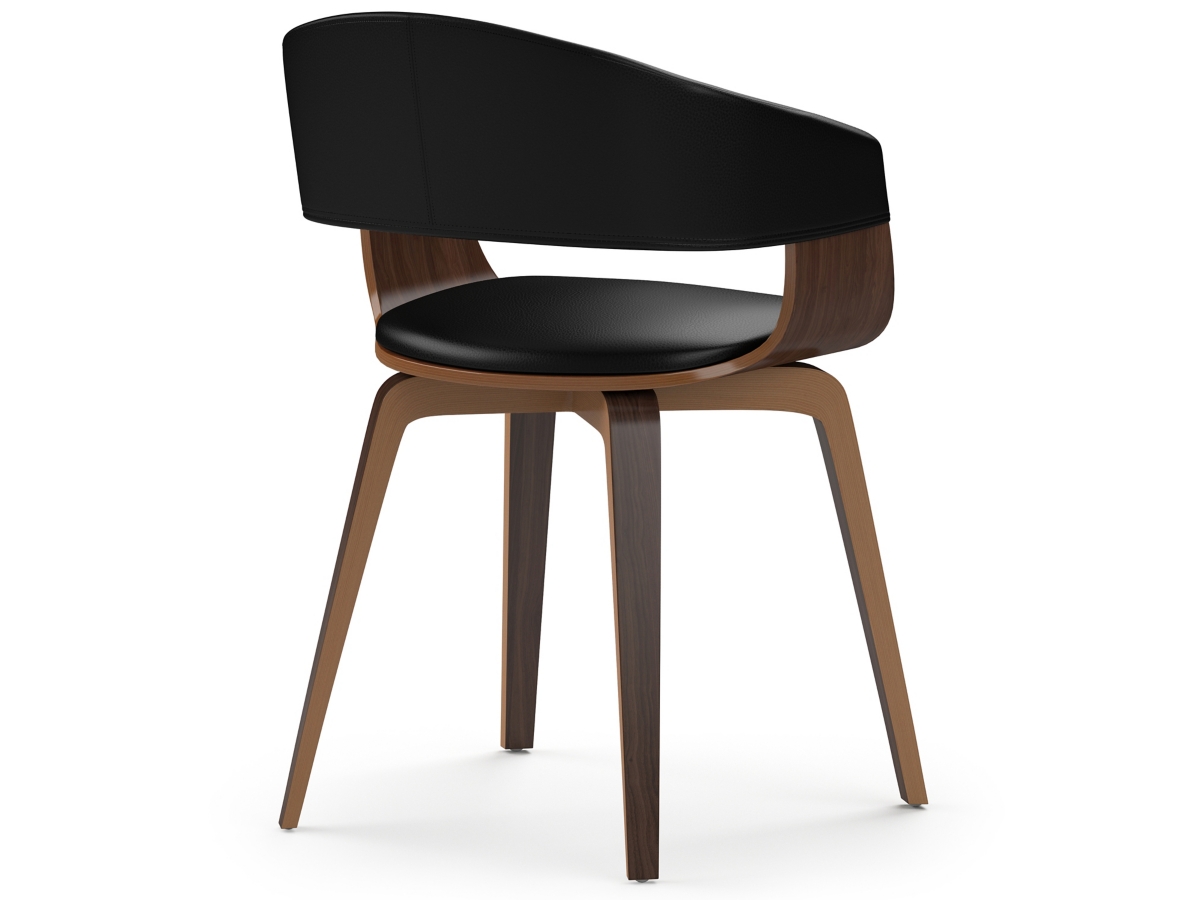 Simpli Home Lowell Dining Chair, Black, large