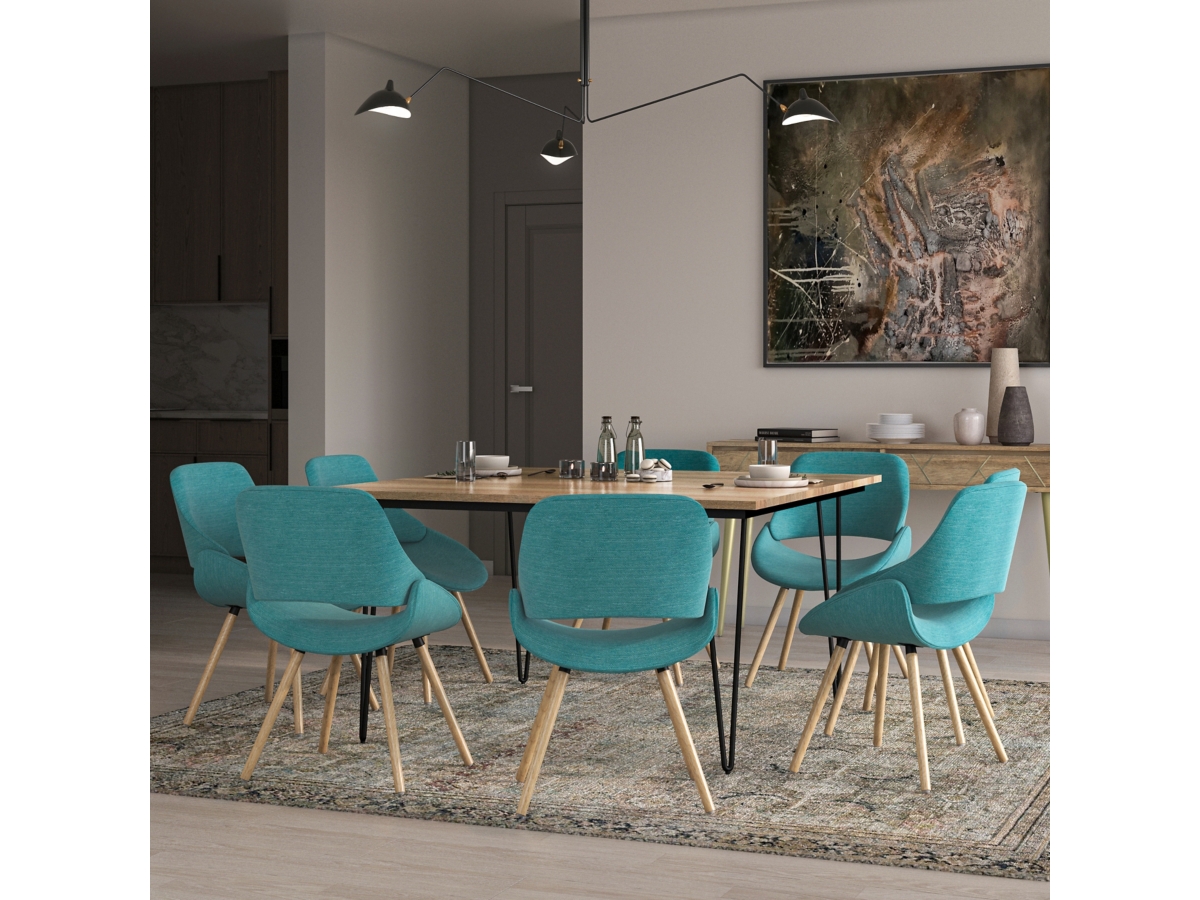 Simpli Home Malden Dining Chair, Turquoise Blue, large