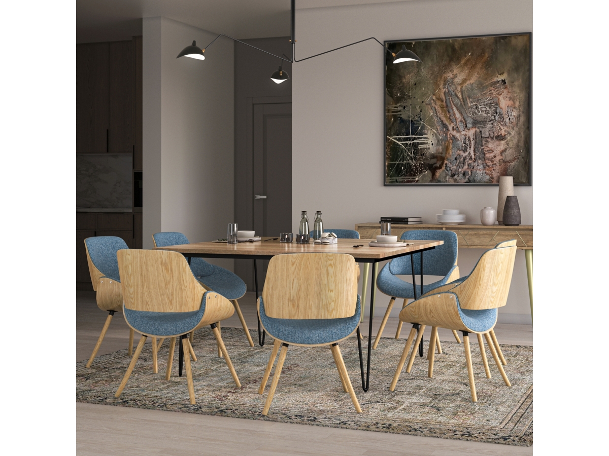 Simpli Home Malden Dining Chair with Hard Back, Denim Blue, large