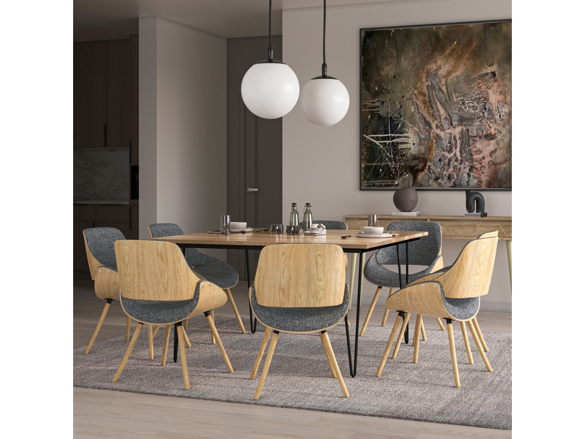 Simpli Home Malden Dining Chair with Hard Back, Gray, large