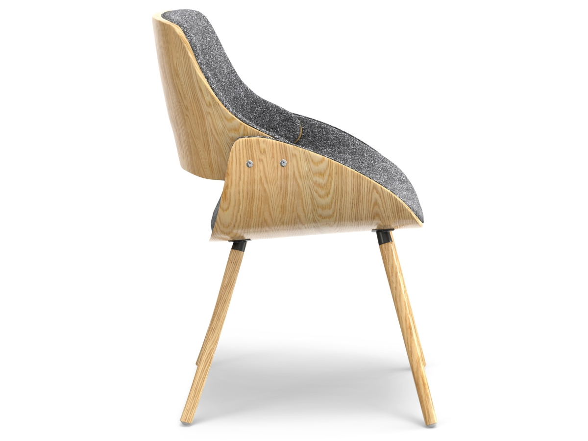 Simpli Home Malden Dining Chair with Hard Back, Gray, large