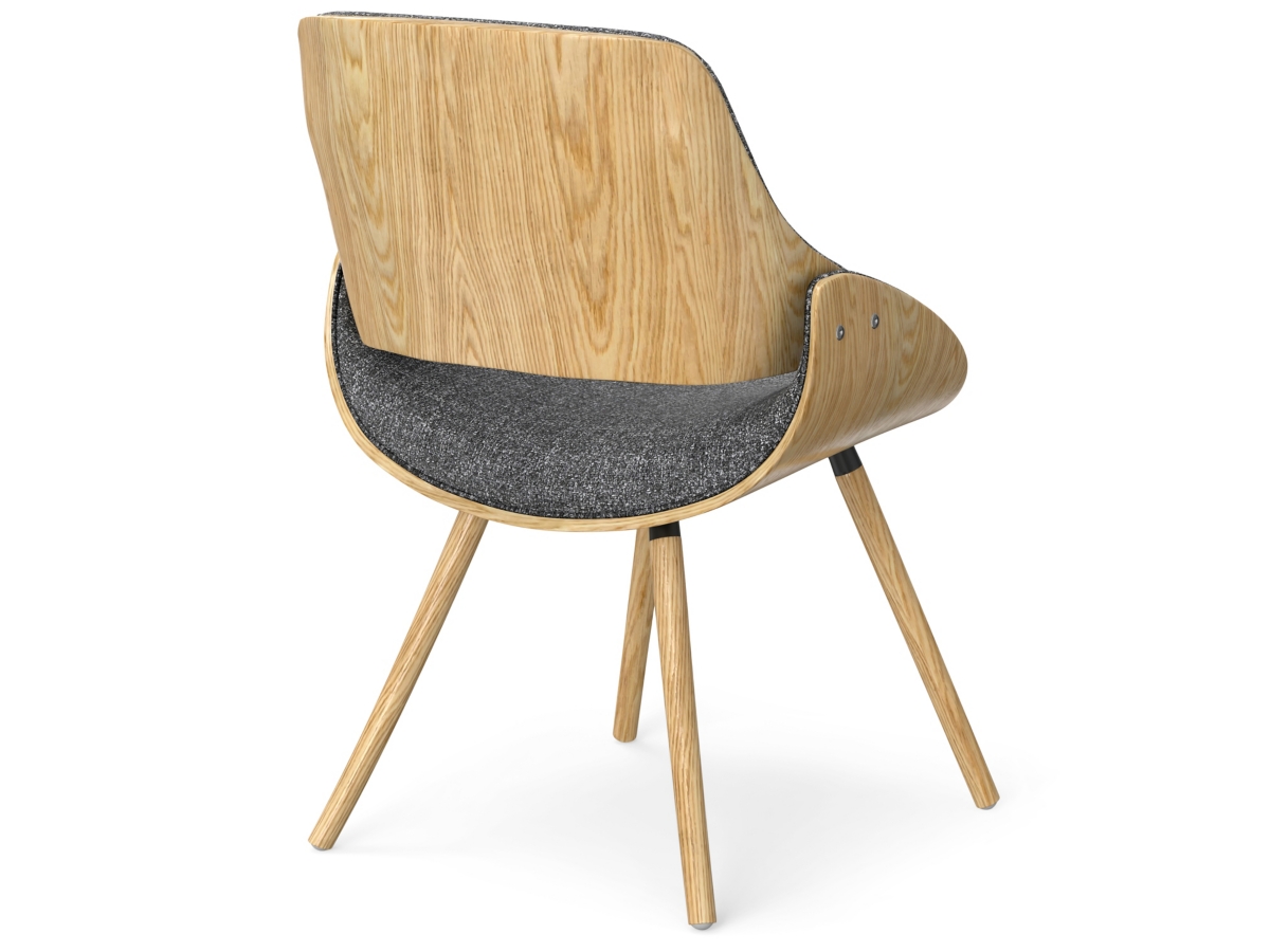 Simpli Home Malden Dining Chair with Hard Back, Gray, large