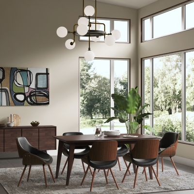 Simpli Home Malden Dining Chair with Hard Back, Distressed Black, large