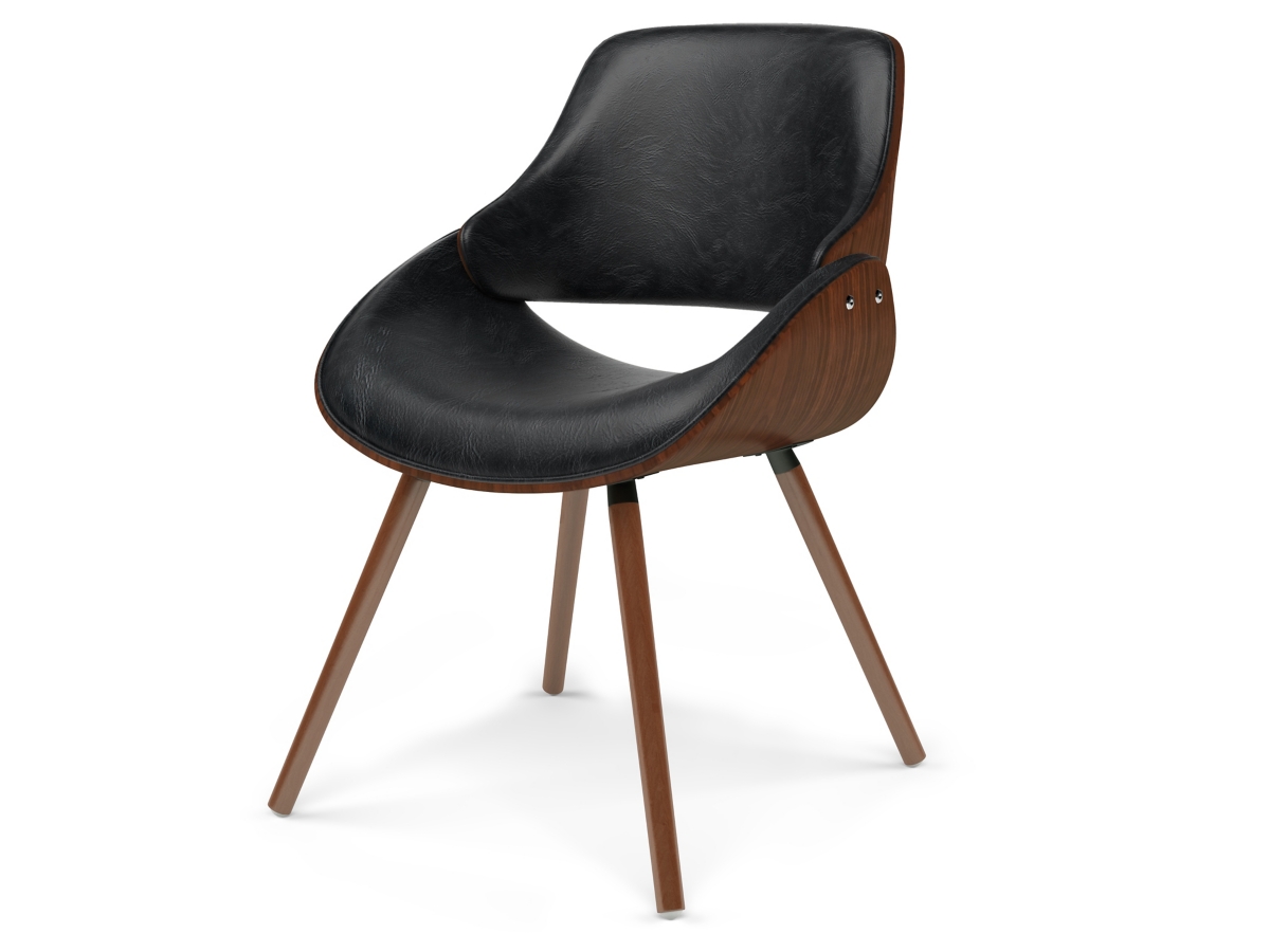 Simpli Home Malden Dining Chair with Hard Back, Distressed Black, large