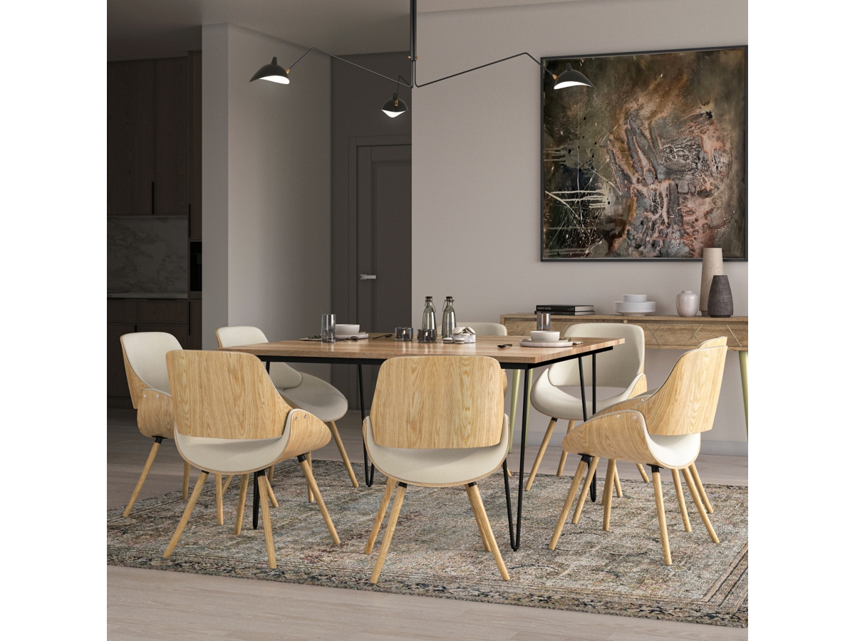Simpli Home Malden Dining Chair with Hard Back, Natural, large