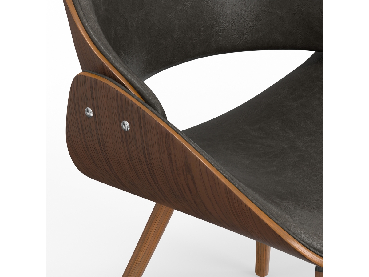 Simpli Home Malden Dining Chair with Hard Back, Distressed Brown, large