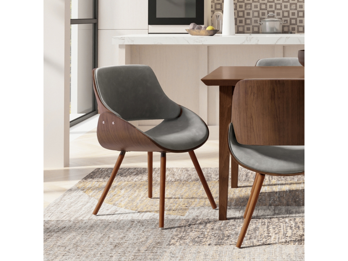 Simpli Home Malden Dining Chair with Hard Back, Distressed Gray, large