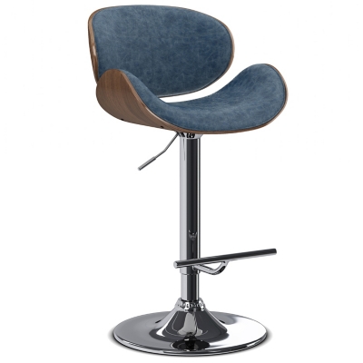 Simpli Home Marana Adjustable Swivel Bar Stool, Distressed Blue, large