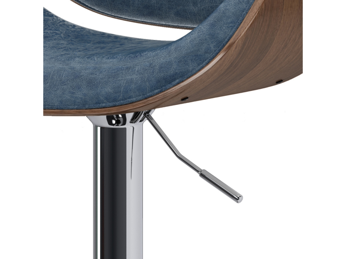 Simpli Home Marana Adjustable Swivel Bar Stool, Distressed Blue, large