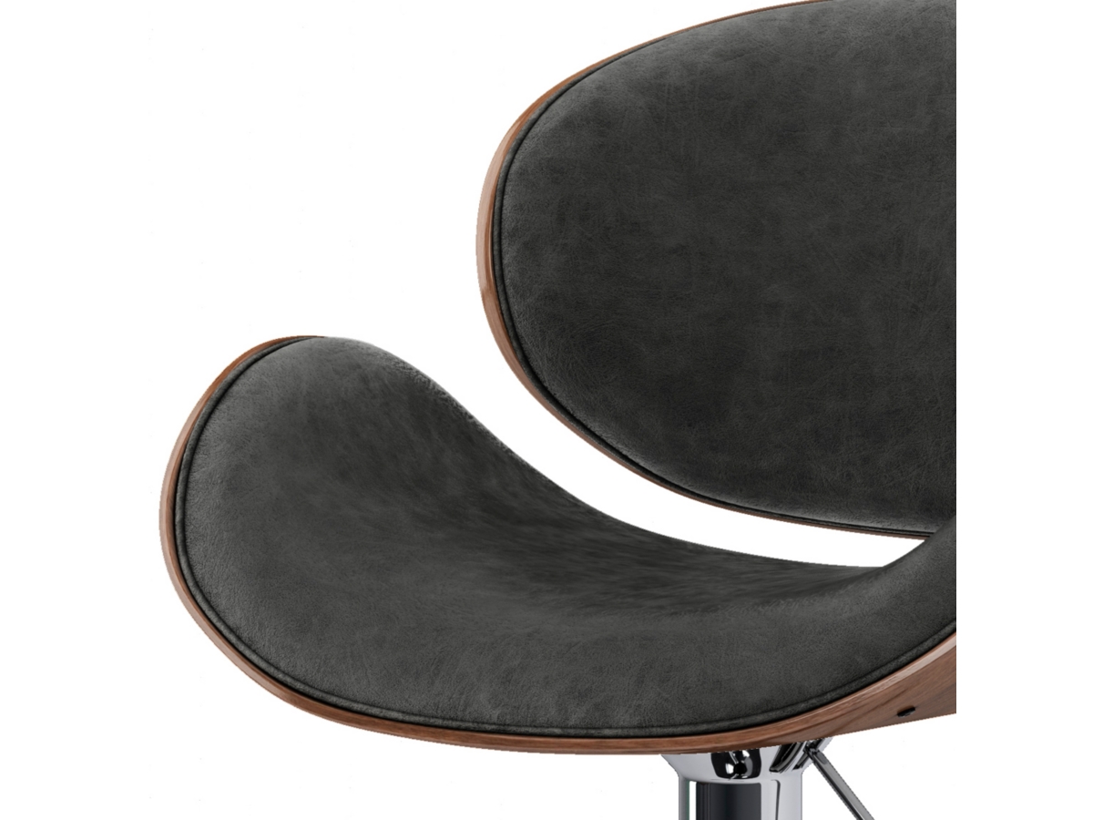 Simpli Home Marana Adjustable Swivel Bar Stool, Distressed Gray, large