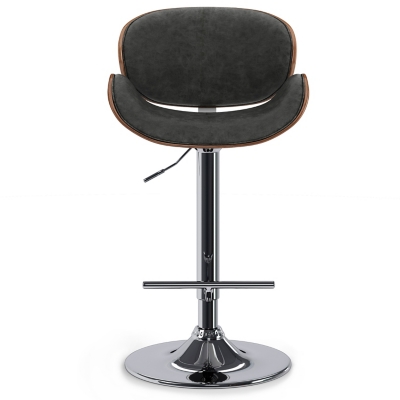 Simpli Home Marana Adjustable Swivel Bar Stool, Distressed Gray, large