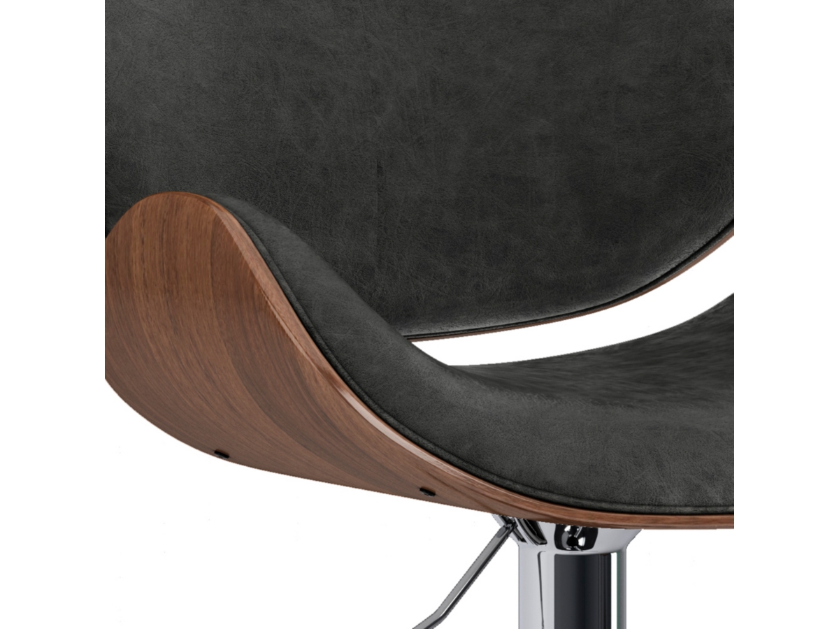 Simpli Home Marana Adjustable Swivel Bar Stool, Distressed Gray, large