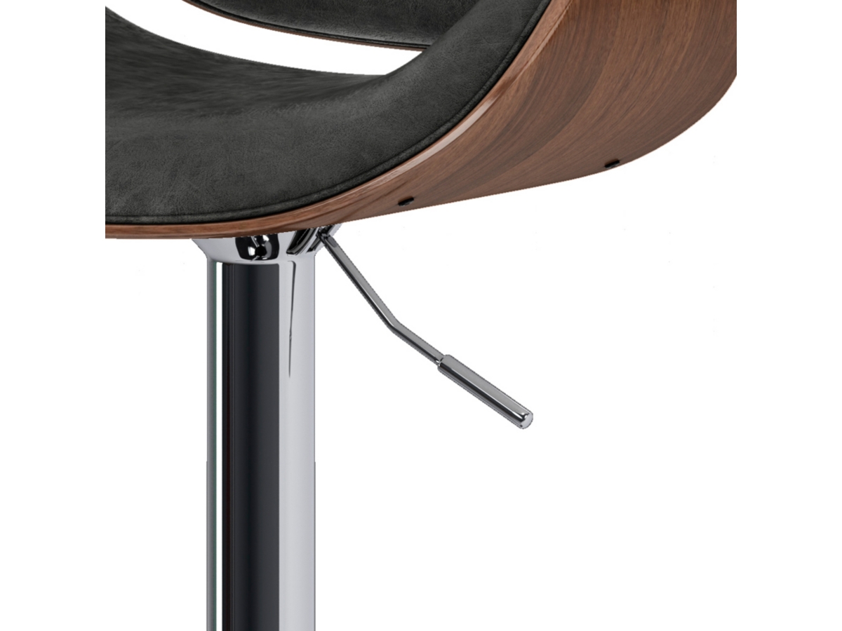 Simpli Home Marana Adjustable Swivel Bar Stool, Distressed Gray, large