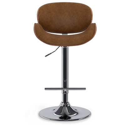 Simpli Home Marana Adjustable Swivel Bar Stool, Deep Tan, large