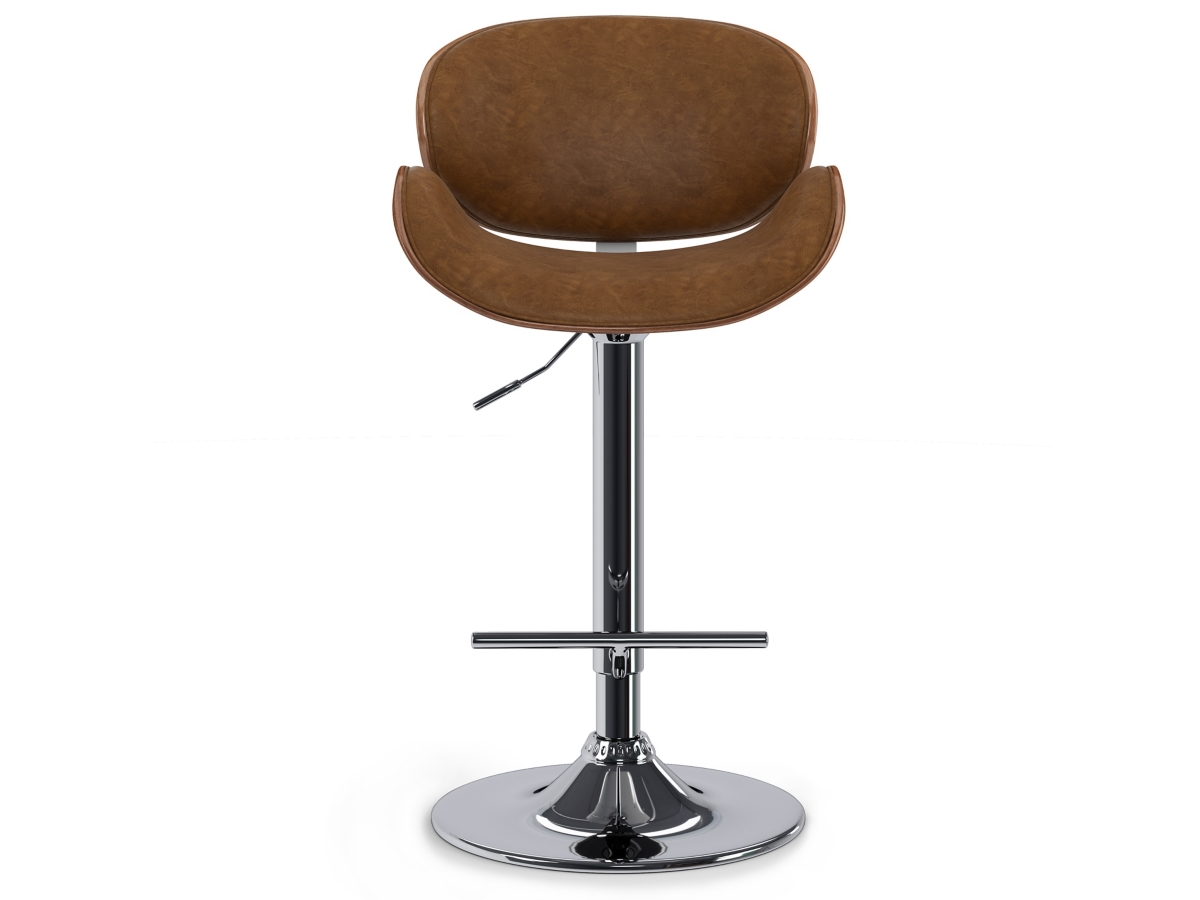 Simpli Home Marana Adjustable Swivel Bar Stool, Deep Tan, large