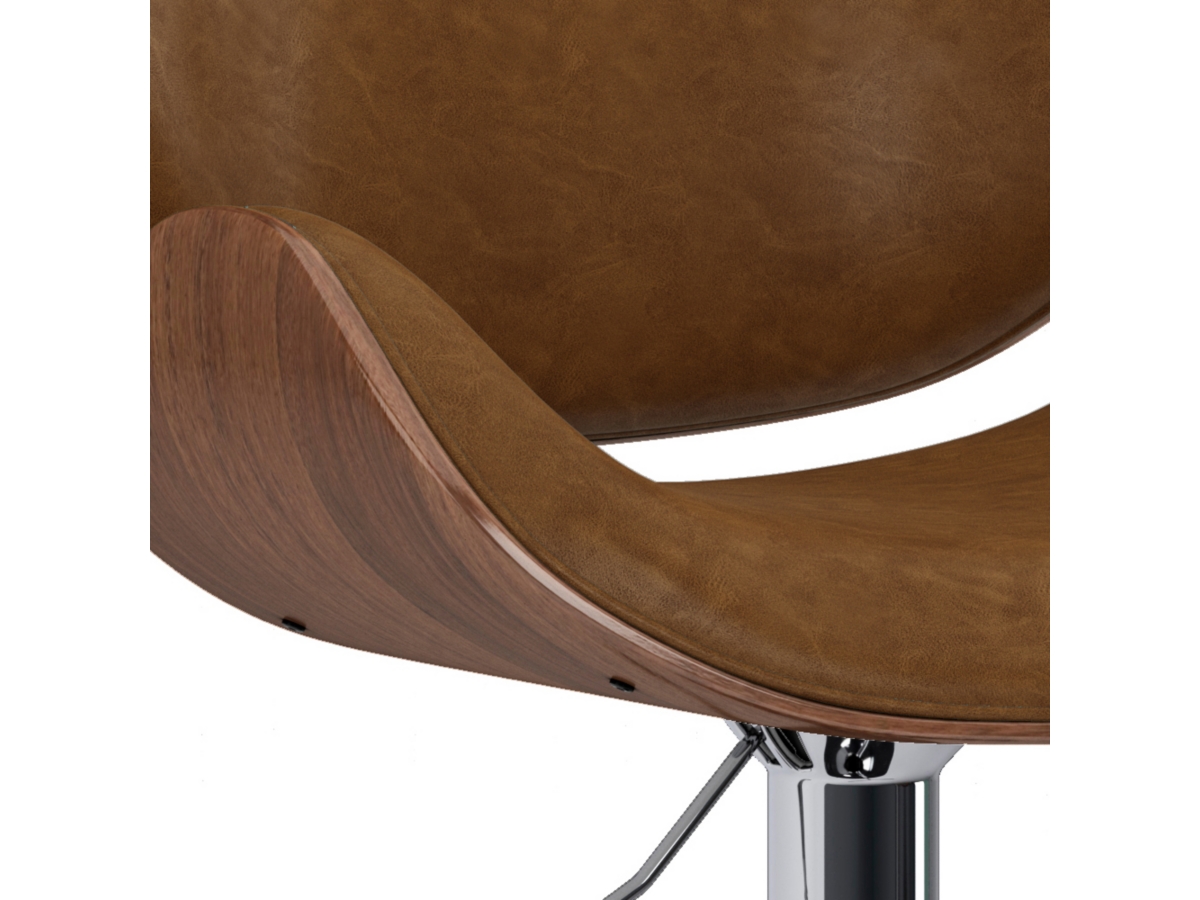 Simpli Home Marana Adjustable Swivel Bar Stool, Deep Tan, large