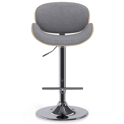 Simpli Home Marana Adjustable Swivel Bar Stool, Light Gray, large
