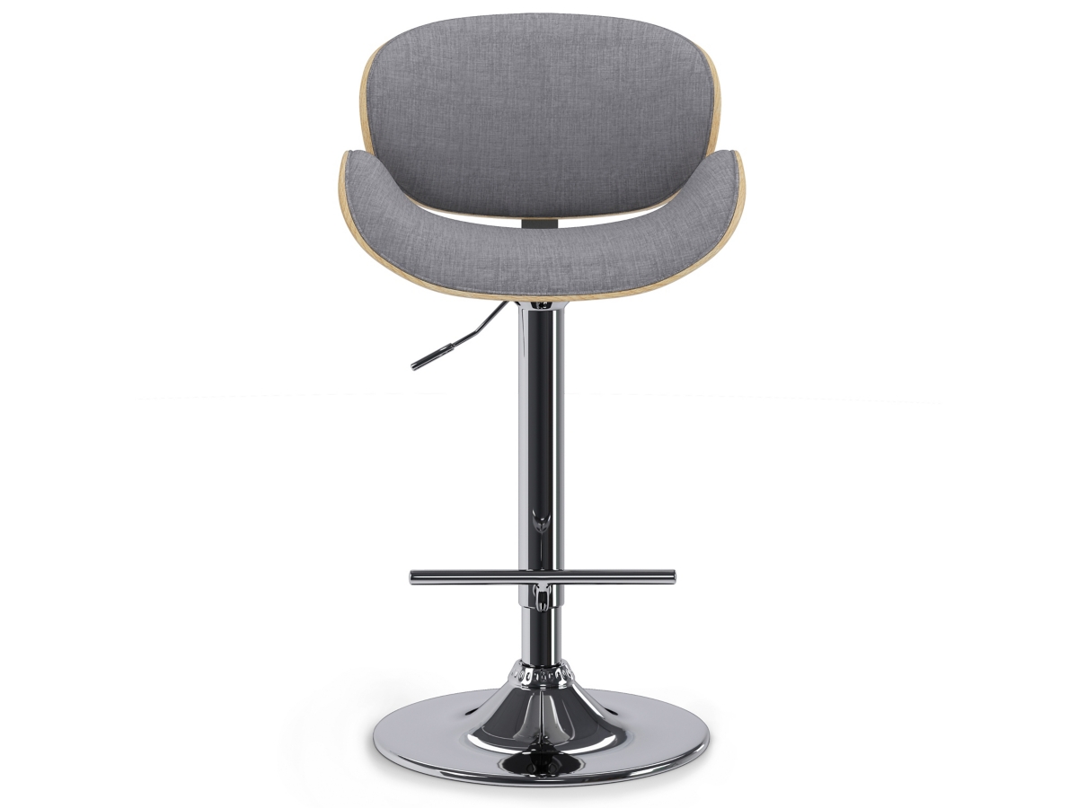 Simpli Home Marana Adjustable Swivel Bar Stool, Light Gray, large