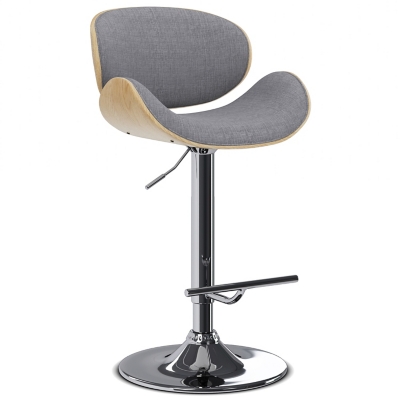 Simpli Home Marana Adjustable Swivel Bar Stool, Light Gray, large