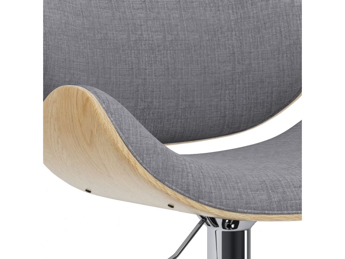 Simpli Home Marana Adjustable Swivel Bar Stool, Light Gray, large