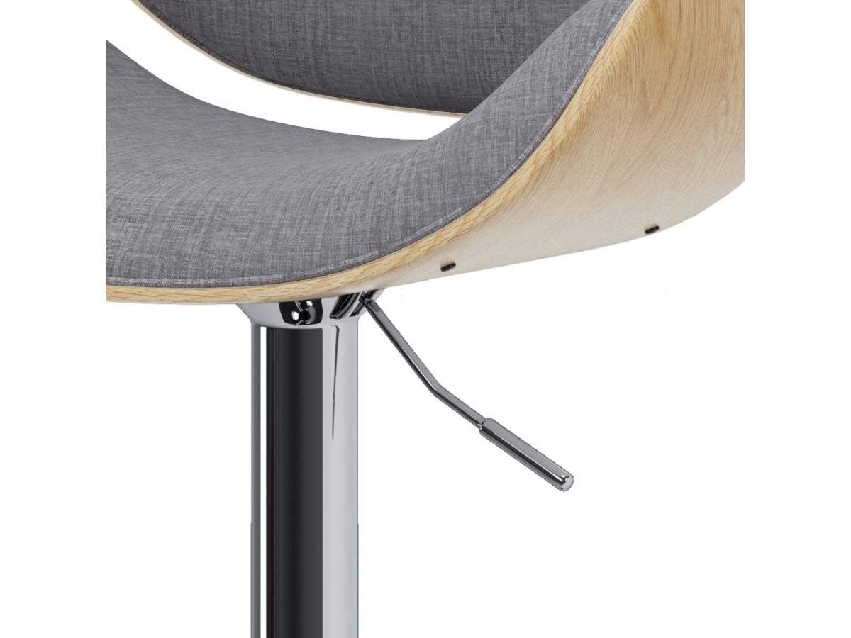 Simpli Home Marana Adjustable Swivel Bar Stool, Light Gray, large