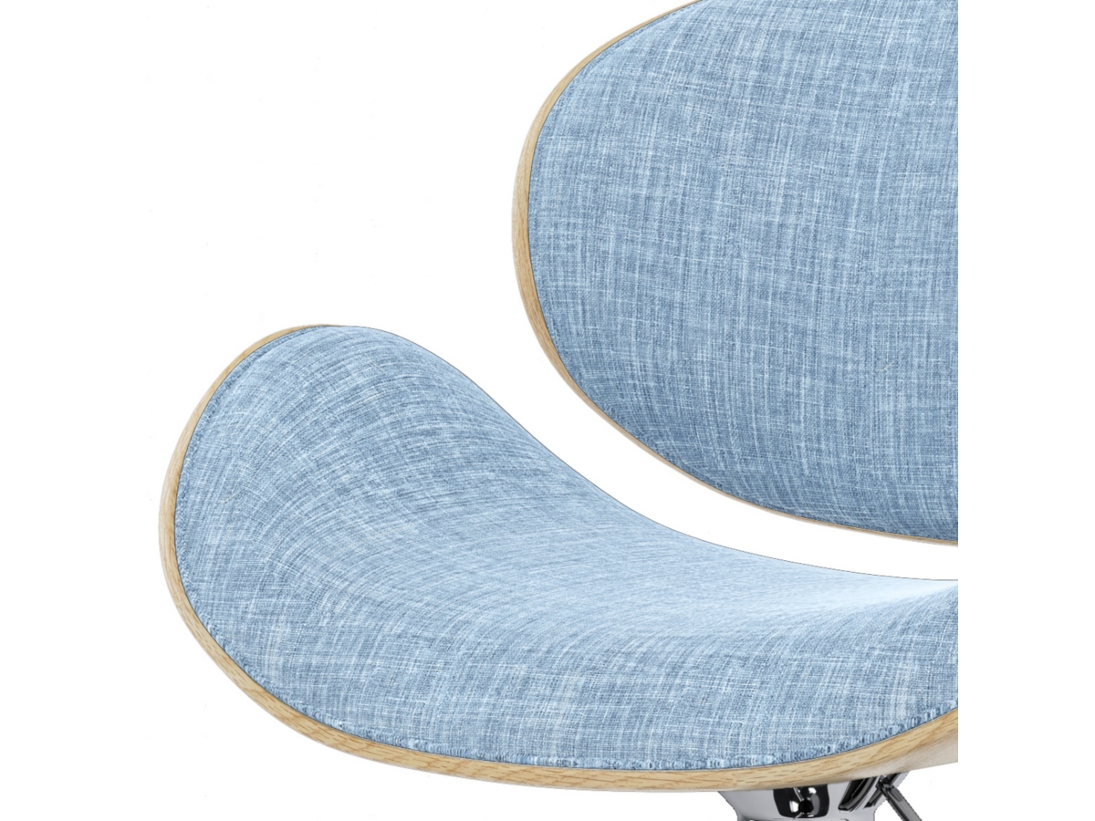 Simpli Home Marana Adjustable Swivel Bar Stool, Denim Blue, large