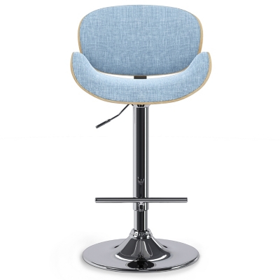 Simpli Home Marana Adjustable Swivel Bar Stool, Denim Blue, large
