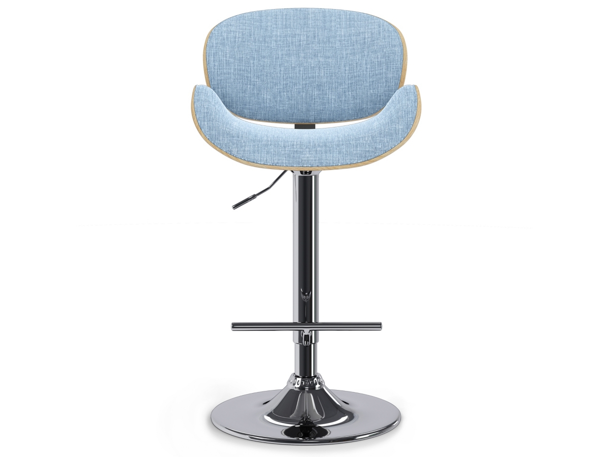Simpli Home Marana Adjustable Swivel Bar Stool, Denim Blue, large