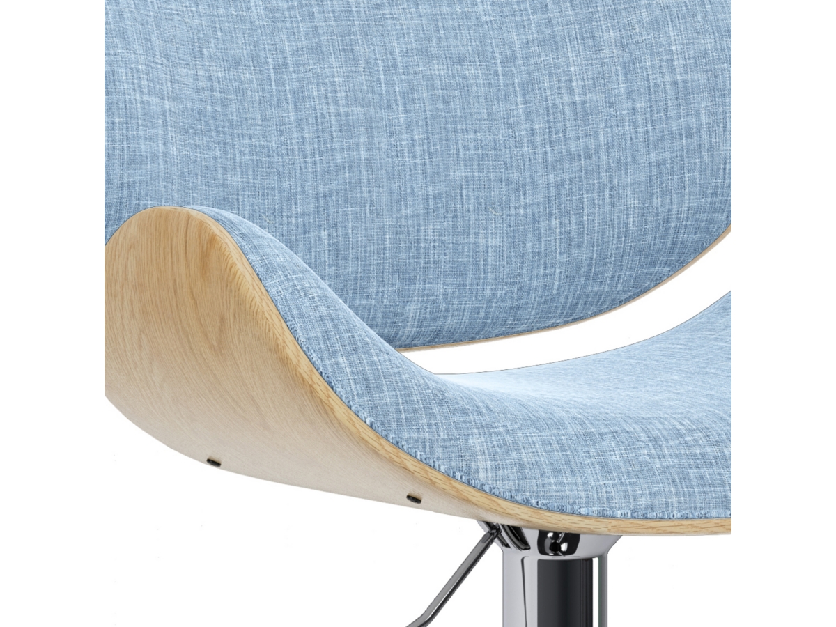 Simpli Home Marana Adjustable Swivel Bar Stool, Denim Blue, large