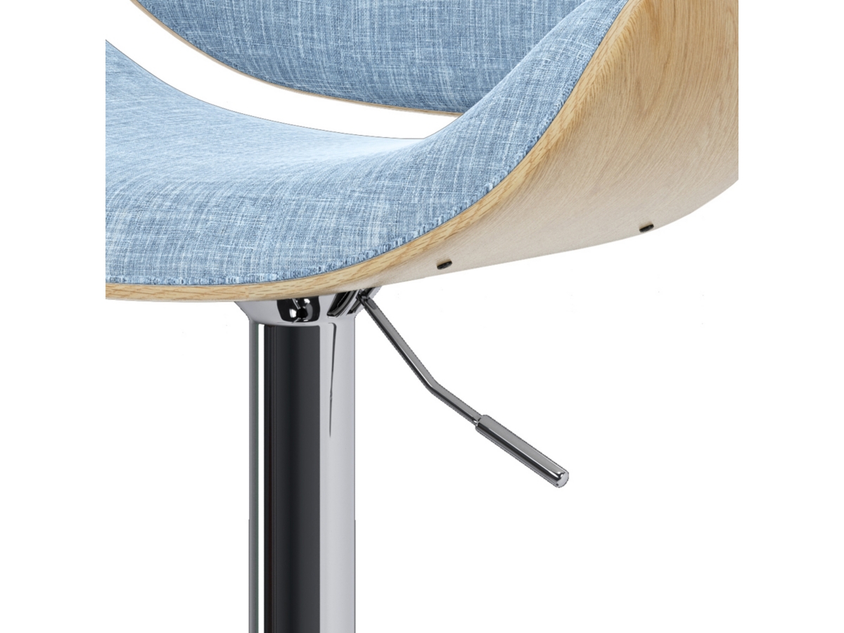Simpli Home Marana Adjustable Swivel Bar Stool, Denim Blue, large