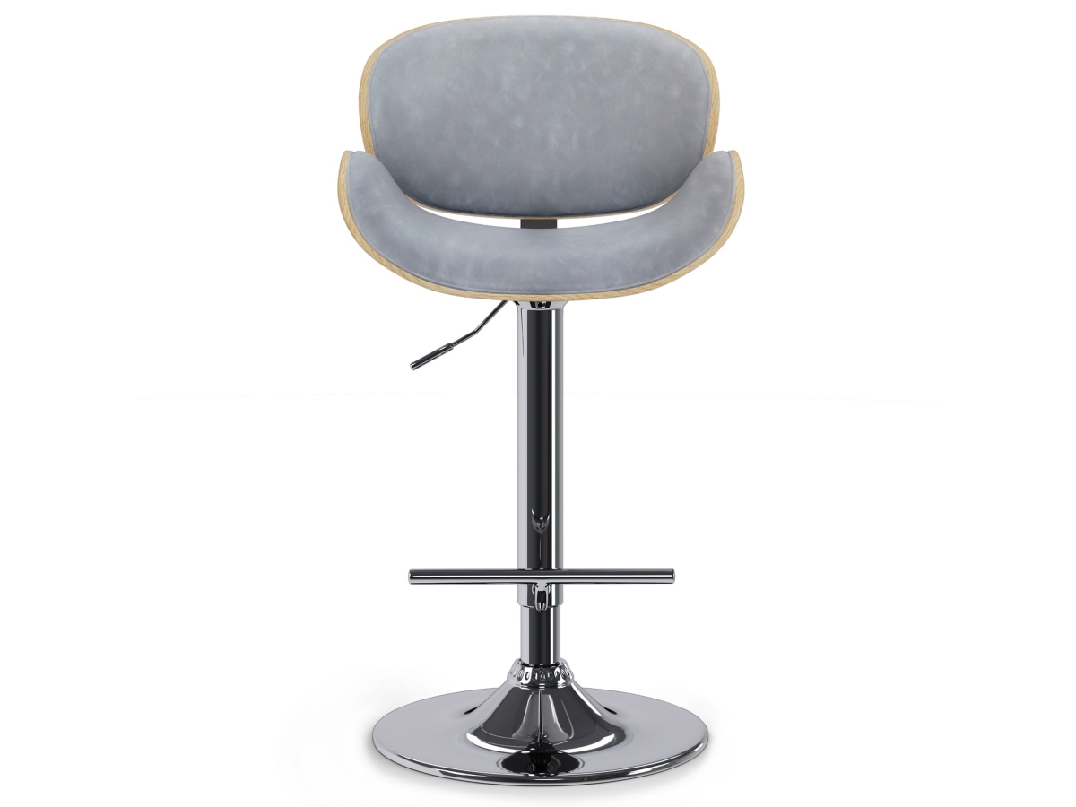 Simpli Home Marana Adjustable Swivel Bar Stool, Stone Gray, large