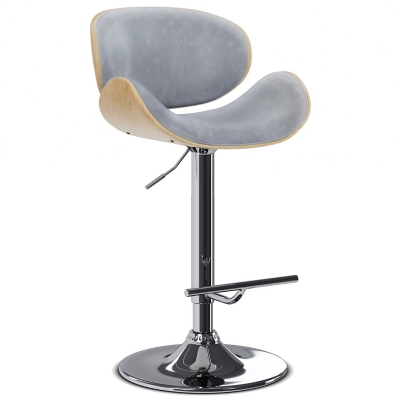 Simpli Home Marana Adjustable Swivel Bar Stool, Stone Gray, large