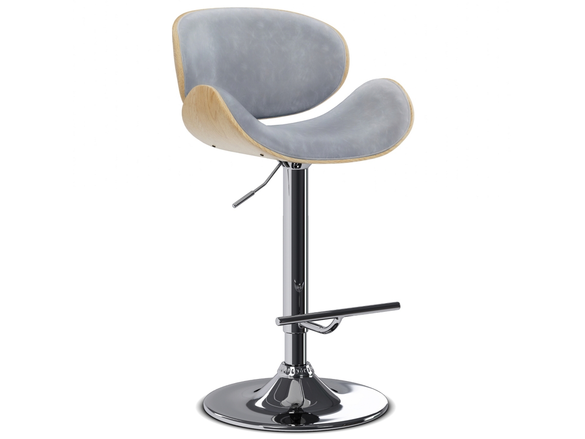 Simpli Home Marana Adjustable Swivel Bar Stool, Stone Gray, large