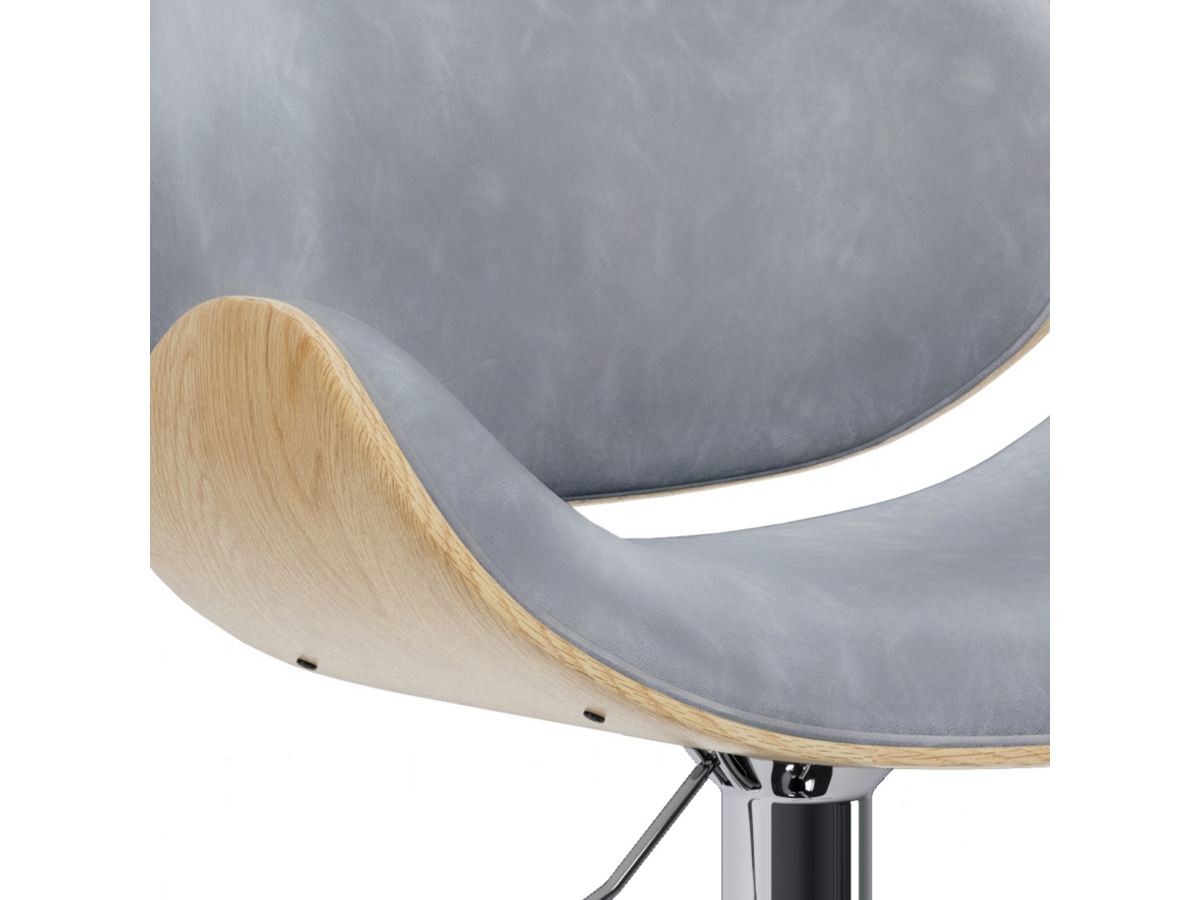 Simpli Home Marana Adjustable Swivel Bar Stool, Stone Gray, large