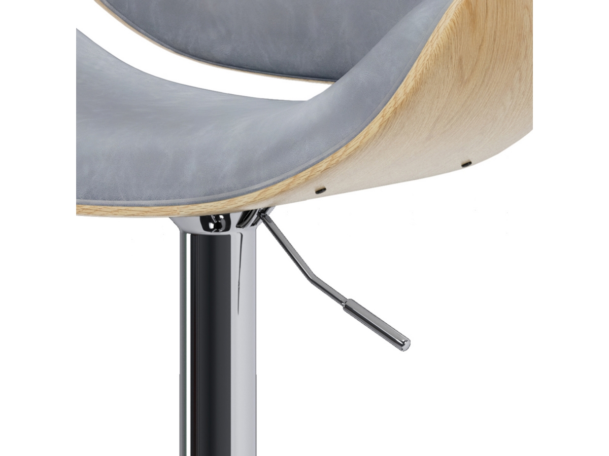 Simpli Home Marana Adjustable Swivel Bar Stool, Stone Gray, large