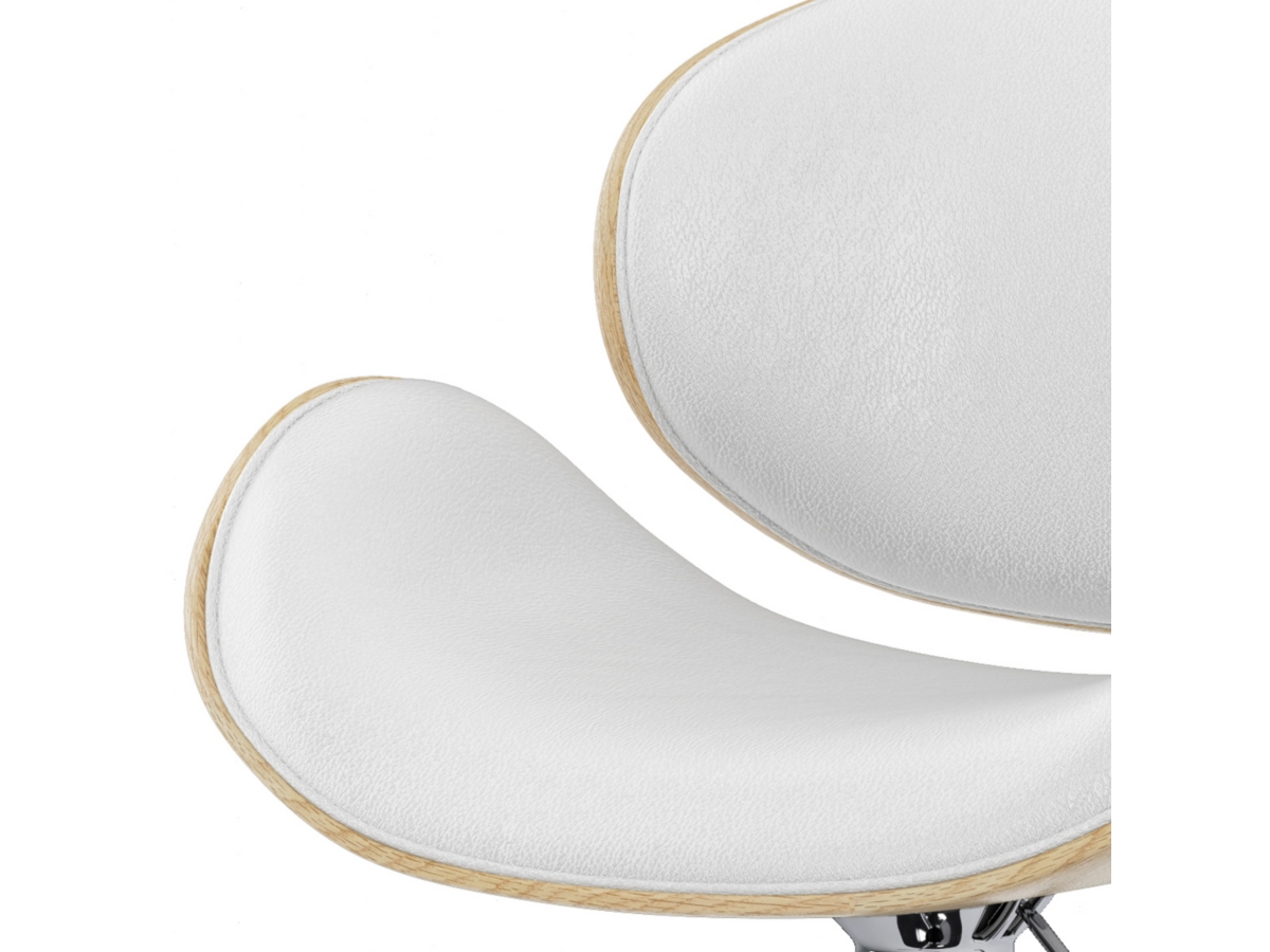 Simpli Home Marana Adjustable Swivel Bar Stool, White, large