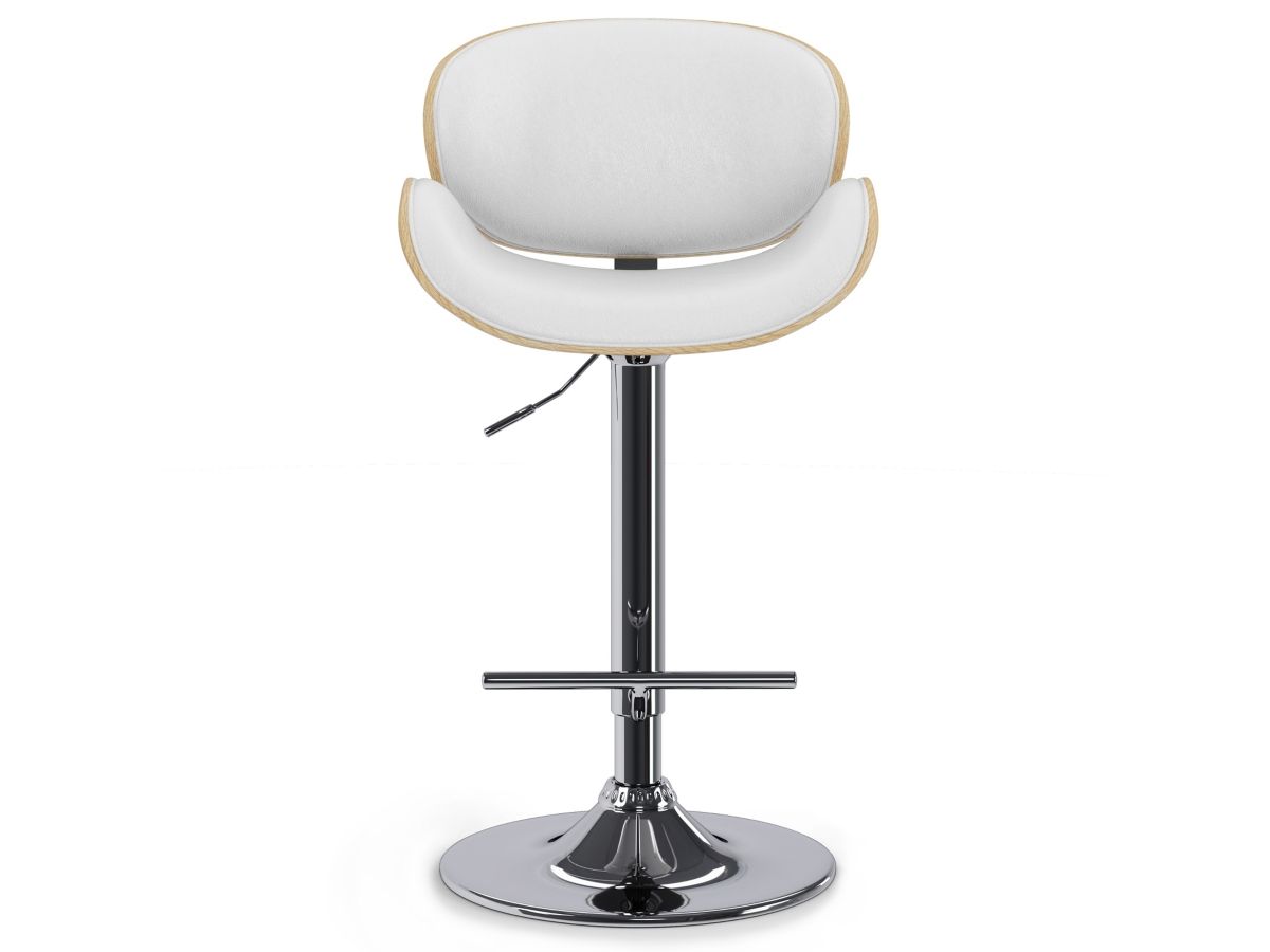 Simpli Home Marana Adjustable Swivel Bar Stool, White, large