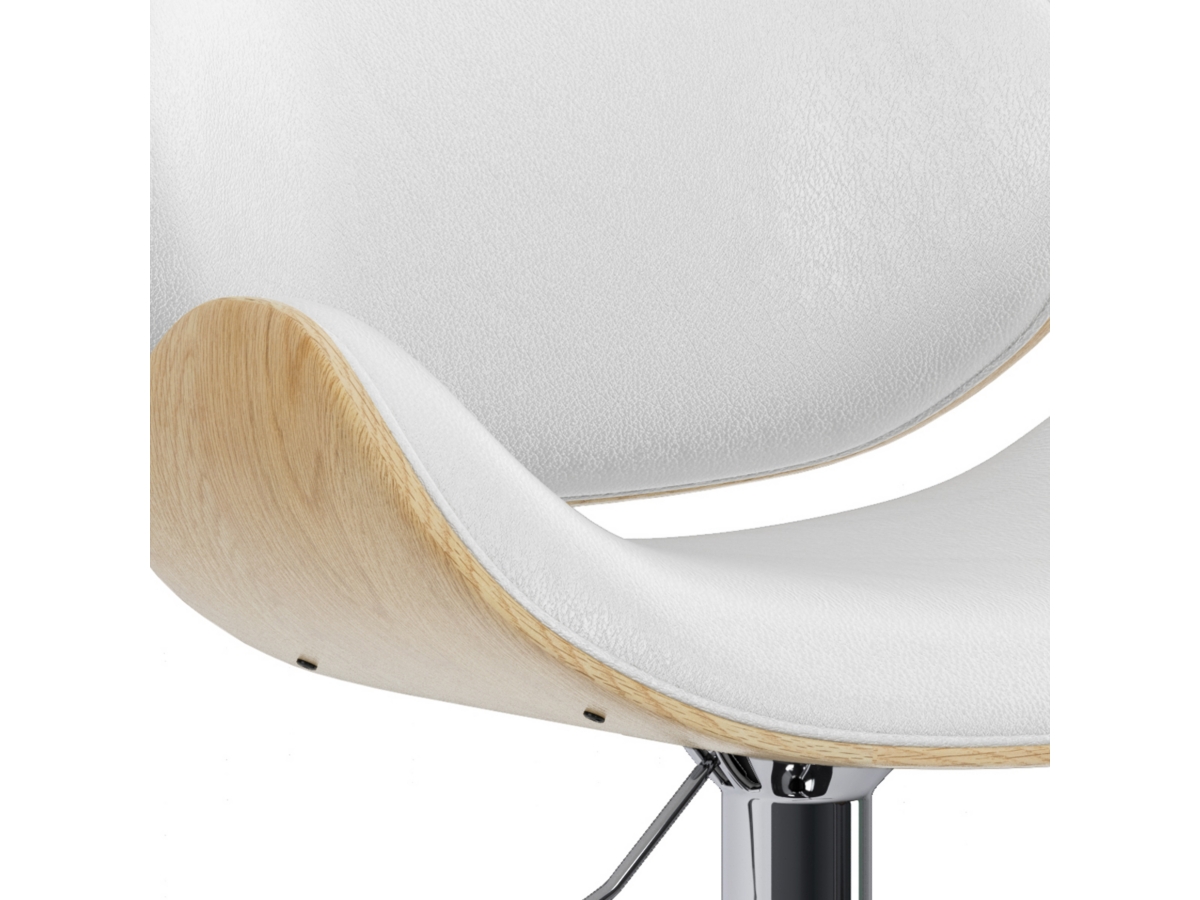 Simpli Home Marana Adjustable Swivel Bar Stool, White, large