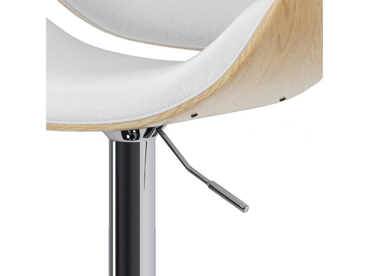 Simpli Home Marana Adjustable Swivel Bar Stool, White, large