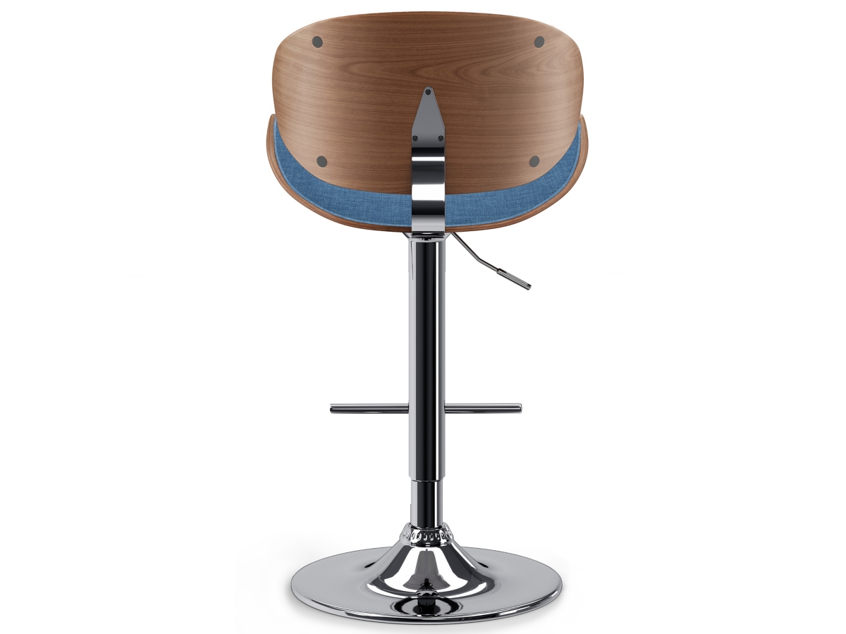Simpli Home Marana Adjustable Swivel Bar Stool, Blue Linen, large
