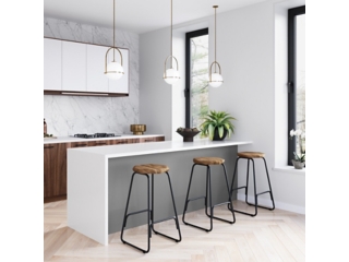 Simpli Home Orson Saddle Counter Height Bar Stool (Set of 2)