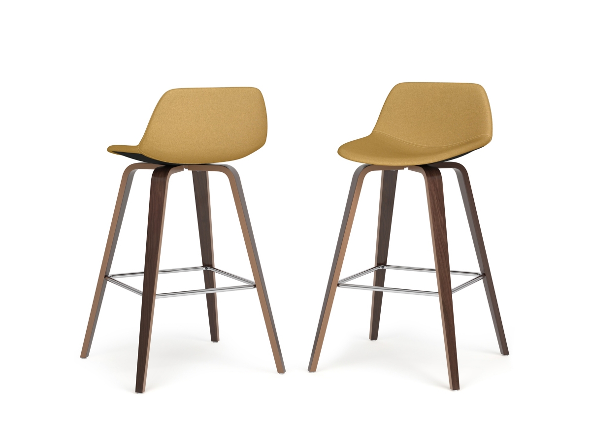 Simpli Home Randolph Counter Height Bar Stool (Set of 2), Dijon Yellow, large