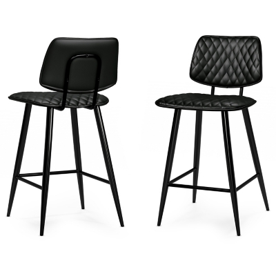 Simpli Home Raya Counter Height Bar Stool (Set of 2), Black, large