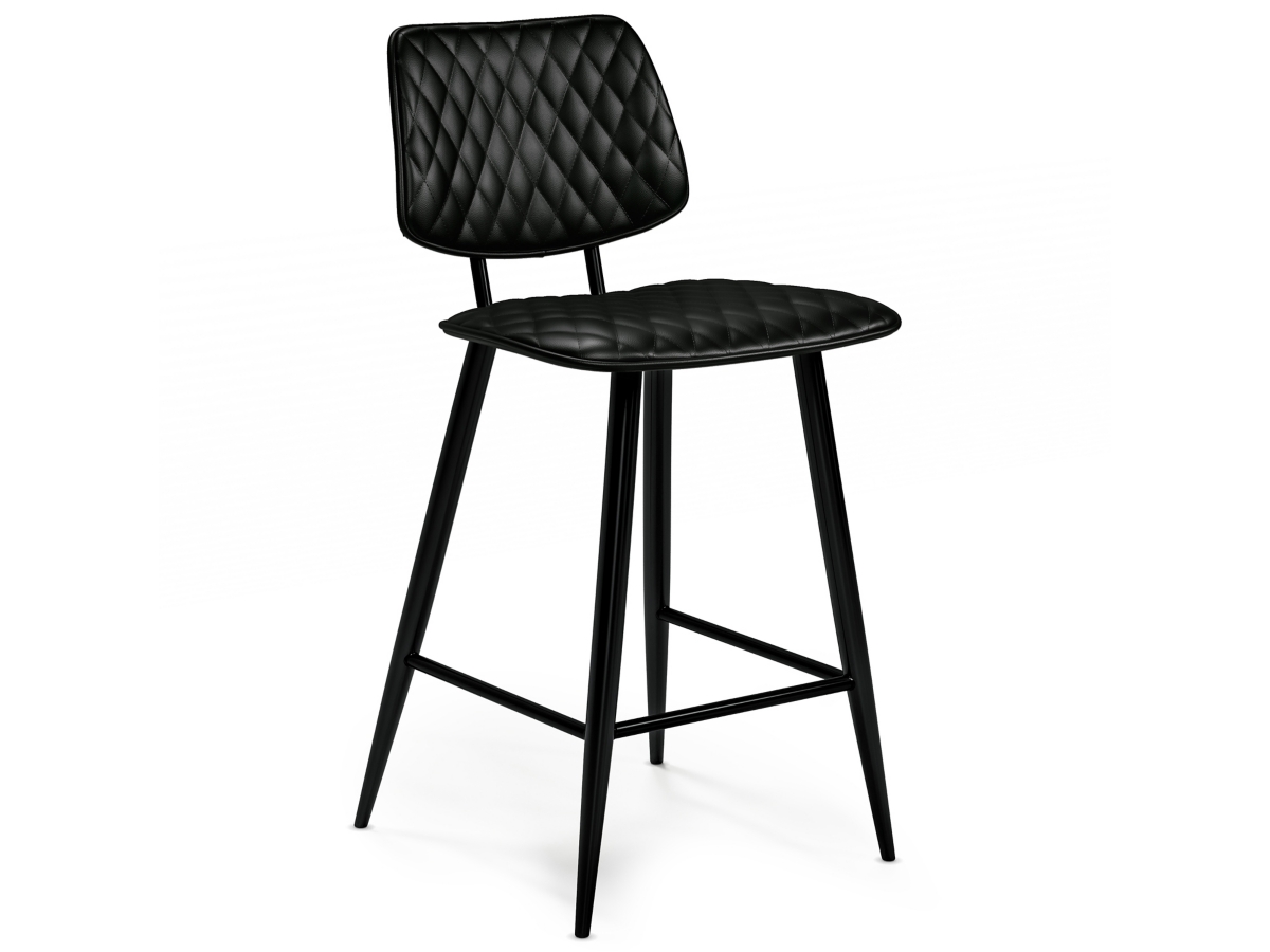 Simpli Home Raya Counter Height Bar Stool (Set of 2), Black, large