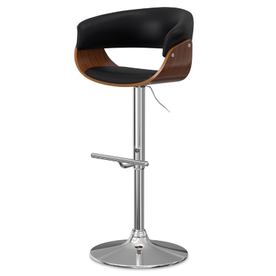 Simpli Home Sheldon Adjustable Swivel Bar Stool, Black, large