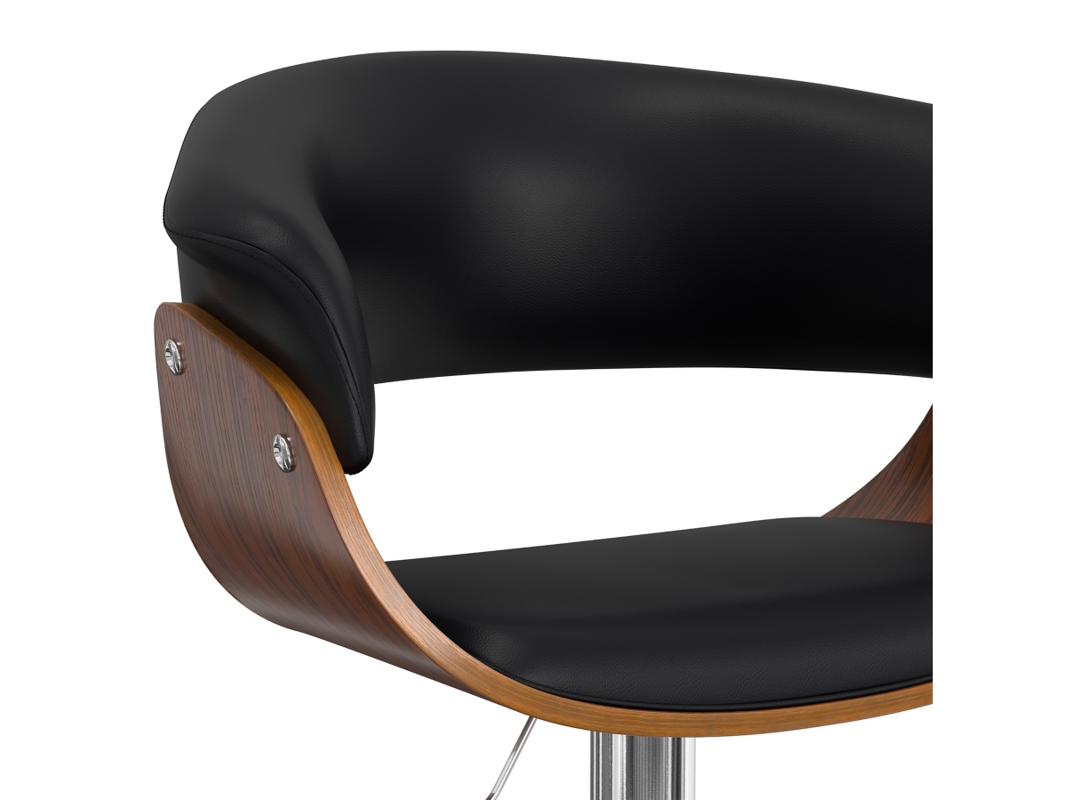 Simpli Home Sheldon Adjustable Swivel Bar Stool, Black, large