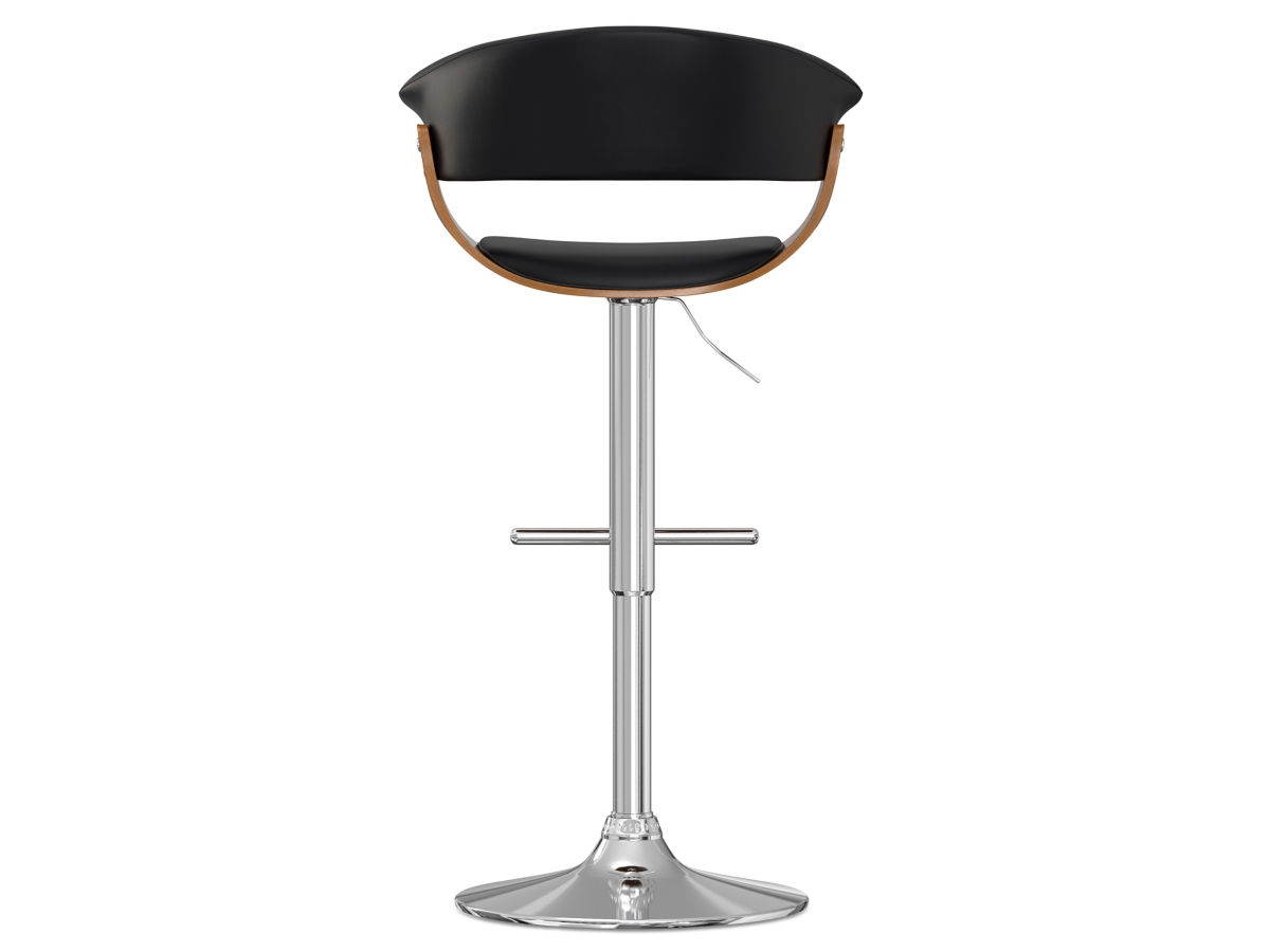 Simpli Home Sheldon Adjustable Swivel Bar Stool, Black, large