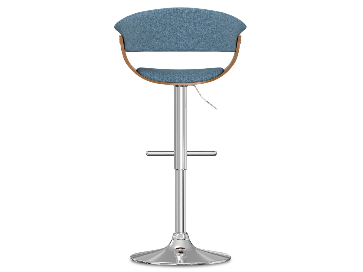 Simpli Home Sheldon Adjustable Swivel Bar Stool, Denim Blue, large