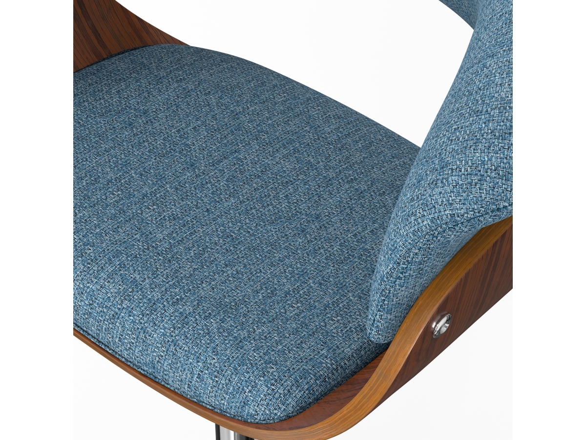 Simpli Home Sheldon Adjustable Swivel Bar Stool, Denim Blue, large